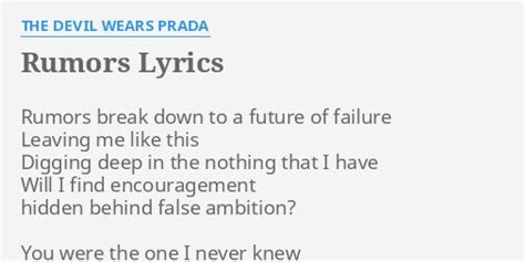 The Devil Wears Prada – Rumors Lyrics 